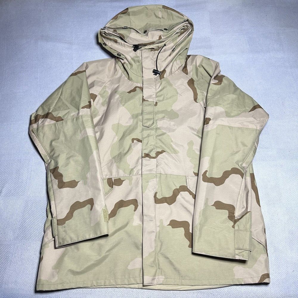 US Army Military Desert Camo‎ Parka Nylon Jacket Size Large Regular DCWCSJ